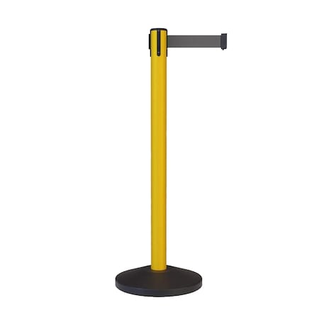 Montour Line Stanchion Belt Barrier Yellow Post 13ft.Dark Gray Belt ES400-YW-DGY-130